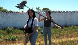 Mujeres rodando película