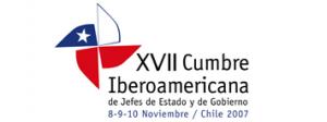 logotipo XVII Cumbre Iberoamericana Santiago de Chile 2007 – “Cohesión social y políticas sociales para alcanzar sociedades más inclusivas en Iberoamérica”.