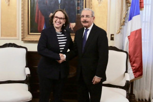 Danilo Medina y Rebeca Grynspan