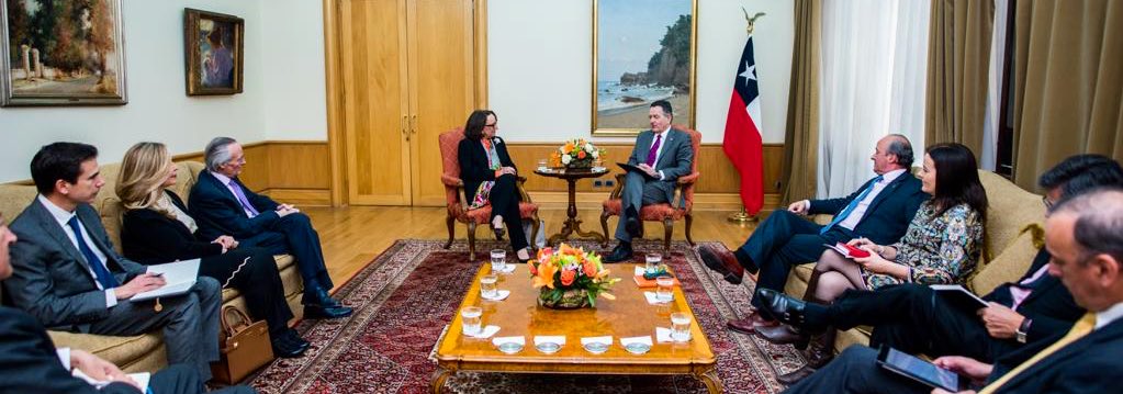 Ministro de relaciones exteriores de Chile y Secretaria General Iberoamericana