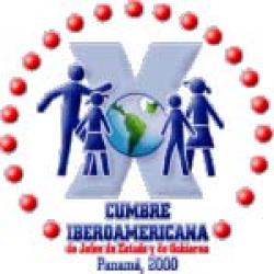 logotipo X Cumbre Iberoamericana Panamá 2000 -“Unidos por la Niñez y la Adolescencia, Base de la Justicia y la Equidad en el Nuevo Milenio”