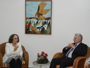 Secretaria Grynspan y Presidente de Cuba Miguel Díaz-Canel